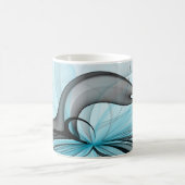 Mug Art fractal moderne gris anthracite abstrait bleu (Centre)