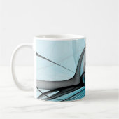 Mug Art fractal moderne gris anthracite abstrait bleu (Gauche)