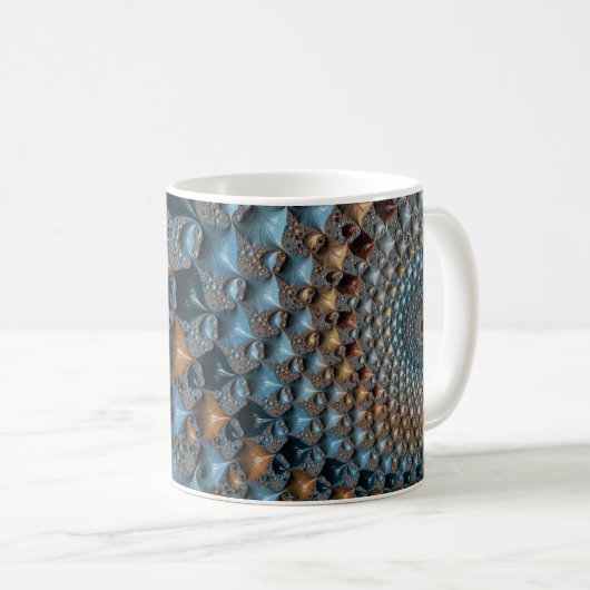 Mug Art Fractal Turquoise du Sud-Ouest (Devant droit)