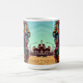 Mug Art fracturé | Femme Abstraite à la plage (Centre)