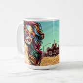 Mug Art fracturé | Femme Abstraite à la plage (Devant gauche)
