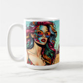 Mug Art fracturé | Femme Abstraite à la plage (Gauche)