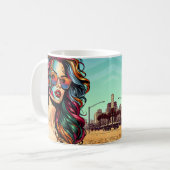 Mug Art fracturé | Femme Abstraite à la plage (Devant gauche)