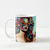 Mug Art fracturé | Femme Abstraite à la plage (Gauche)