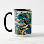 Mug Art géométrique abstrait moderne - Orange sarcelle (Gauche)