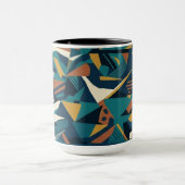 Mug Art géométrique abstrait moderne - Orange sarcelle (Centre)
