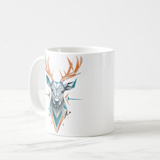 Mug Art géométrique des cerfs | Conception moderne de (Devant gauche)
