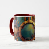 Mug Art géométrique industriel steampunk (Devant gauche)