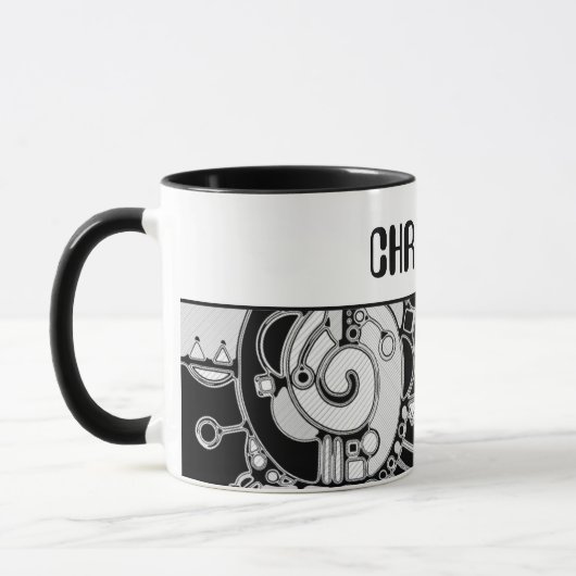 Mug Art Géométrique Noir Et Blanc 4 (Gauche)