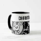 Mug Art Géométrique Noir Et Blanc 4 (Devant gauche)