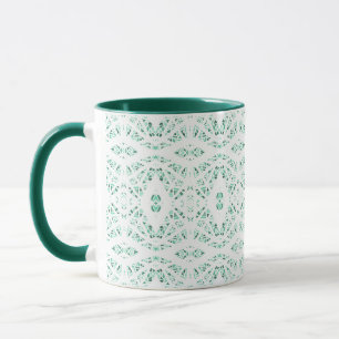 Mug Art Gouache Abstrait Vert Blanc Spectroscopique