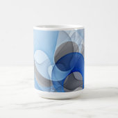 Mug Art graphique fractal abstrait bleu gris moderne (Centre)