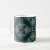 Mug Art graphique géométrique fractal sarcelle moderne (Devant gauche)