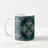 Mug Art graphique géométrique fractal sarcelle moderne (Gauche)