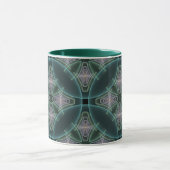 Mug Art graphique géométrique fractal sarcelle moderne (Centre)
