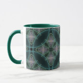 Mug Art graphique géométrique fractal sarcelle moderne (Gauche)