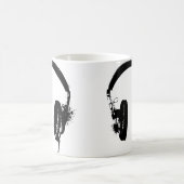 Mug Art Graphique Pochoir Noir Écouteurs (Centre)