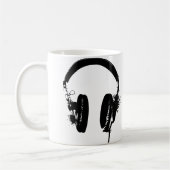 Mug Art Graphique Pochoir Noir Écouteurs (Gauche)