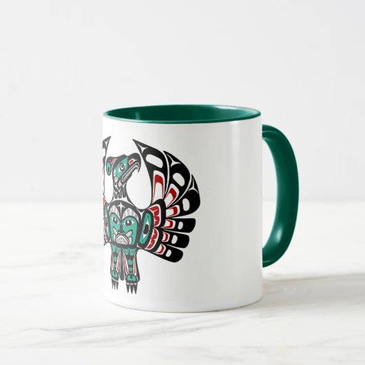 Mug Art Haida Rouge Noir Oiseau du Tonnerre Amérindien (Devant droit)
