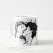 Mug Art Lesbienne De Ligne De Baiser Avec Belle Légend (Devant gauche)