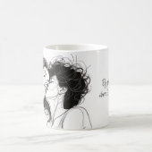 Mug Art Lesbienne De Ligne De Baiser Avec Belle Légend (Centre)