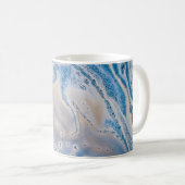 Mug Art liquide bleu et blanc (Devant droit)