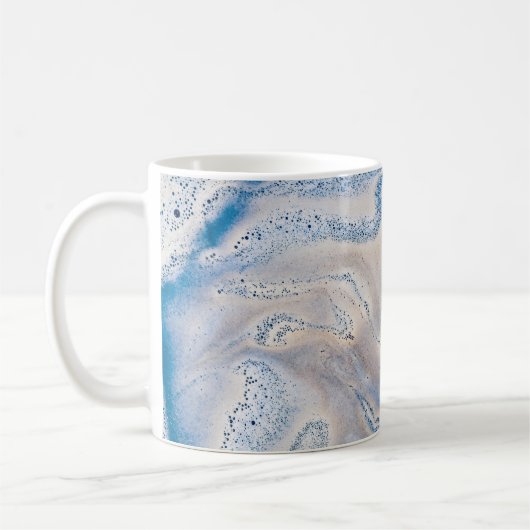Mug Art liquide bleu et blanc (Gauche)