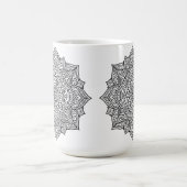 Mug Art mandala aux lignes noires complexes (Centre)