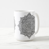 Mug Art mandala aux lignes noires complexes (Devant droit)