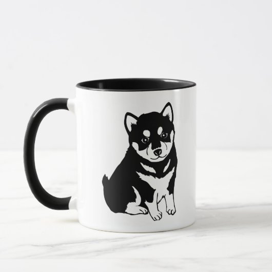 Mug Art mignon de chiot de Shiba Inu (Gauche)