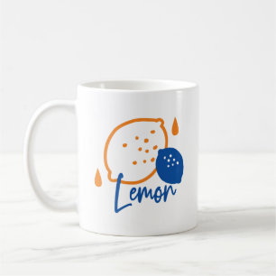 Mug Art minimaliste de la ligne de citron - Fruit d'ag