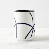 Mug Art minimaliste en ligne noir et blanc (Centre)