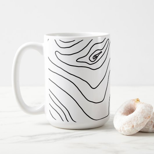 Mug Art minimaliste en ligne noir et blanc Design mode (Avec donut)