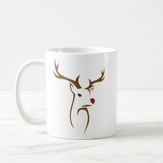 Mug Art minimaliste moderne de la ligne de cerfs Noël (Gauche)