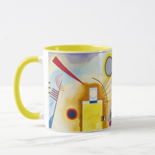Mug Art moderne Abstrait Kandinsky Jaune Rouge Bleu (Gauche)