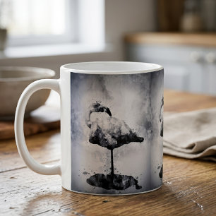 Mug Art moderne au lavis d'aquarelle noir et blanc de