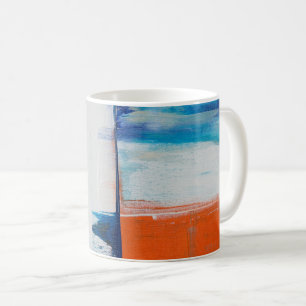 Mug Art Moderne Bleu et Orange Abstrait