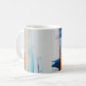 Mug Art Moderne Bleu et Orange Abstrait (Devant gauche)