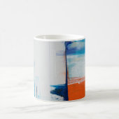 Mug Art Moderne Bleu et Orange Abstrait (Centre)