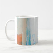 Mug Art Moderne Bleu et Orange Abstrait (Gauche)