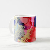 Mug Art moderne Bleu Rouge Or (Devant gauche)