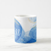 Mug Art moderne Blue and Gold Alcok Ink Nom personnali (Centre)