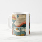 Mug Art Moderne du Milieu du Siècle Lever de Soleil su (Devant gauche)