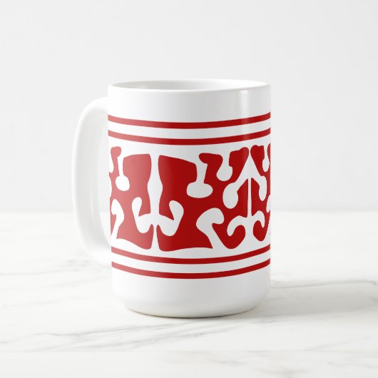Mug Art moderne en forme rouge Abstrait (Devant gauche)