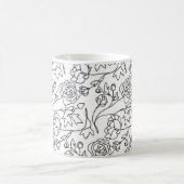 Mug Art moderne Floral Blanc noir (Centre)