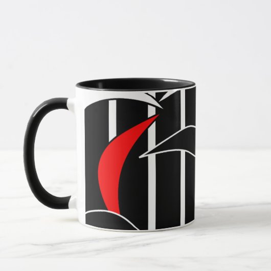 Mug Art moderne noir, blanc, rouge (Gauche)