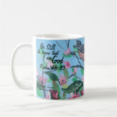Mug Art Moderne Roses et Oiseaux Bleus avec Verset de  (Gauche)