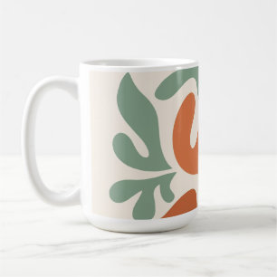 Mug art mural abstrait vert sauge et terre cuite