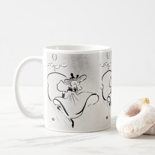 Mug Art noir et blanc Jane Avril par Toulouse Lautrec (Avec donut)
