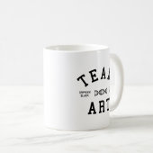 Mug Art noir orphelin d'équipe (Devant droit)